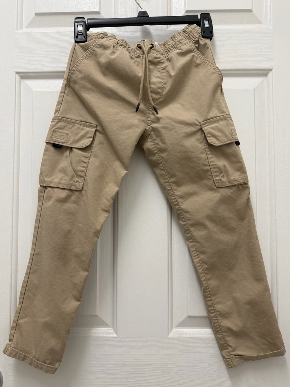 Old Navy Tech Taper Quick Dry Cargo Pants, Khaki- Elastic Waist With Drawstring
